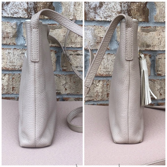 Kate Spade Pebble Leather Light Flesh Adjustable Strap Crossbody Bag 9”x10”x2” - Picture 4 of 16